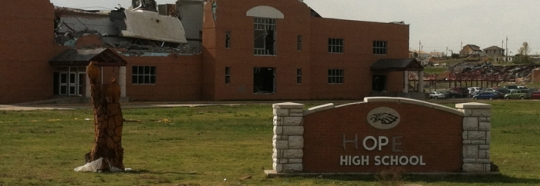 What remains of Joplin High School.